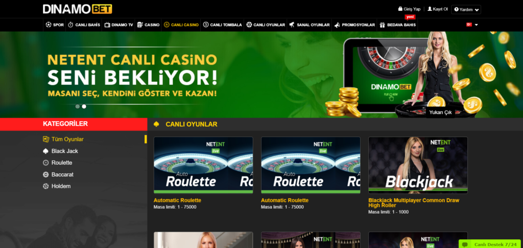 DinamoBet Canlı Casino